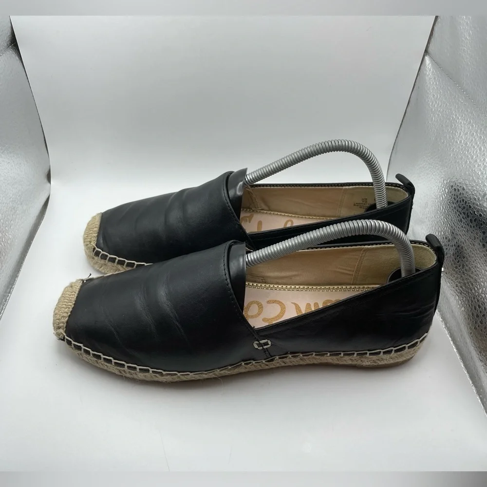 Sam Edelman Khloe black leather espadrilles size 9
